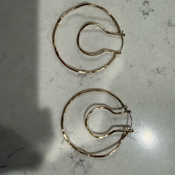 Gold Anthropologie Hoop Earrings Set - Picture 3 of 3